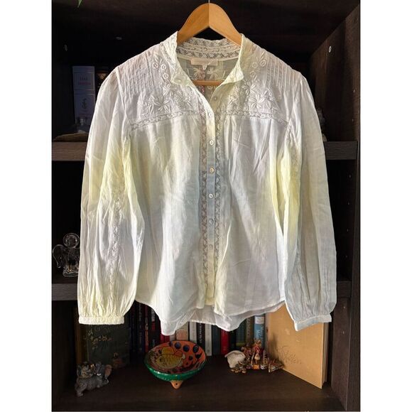 NWT LoveShackFancy Ronda Top In Lily Pond Hand Dye Size Medium $225 MSRP - Picture 3 of 8